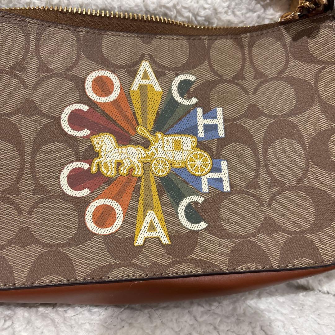 COACH ロゴ ショルダーバッグ ブラウン