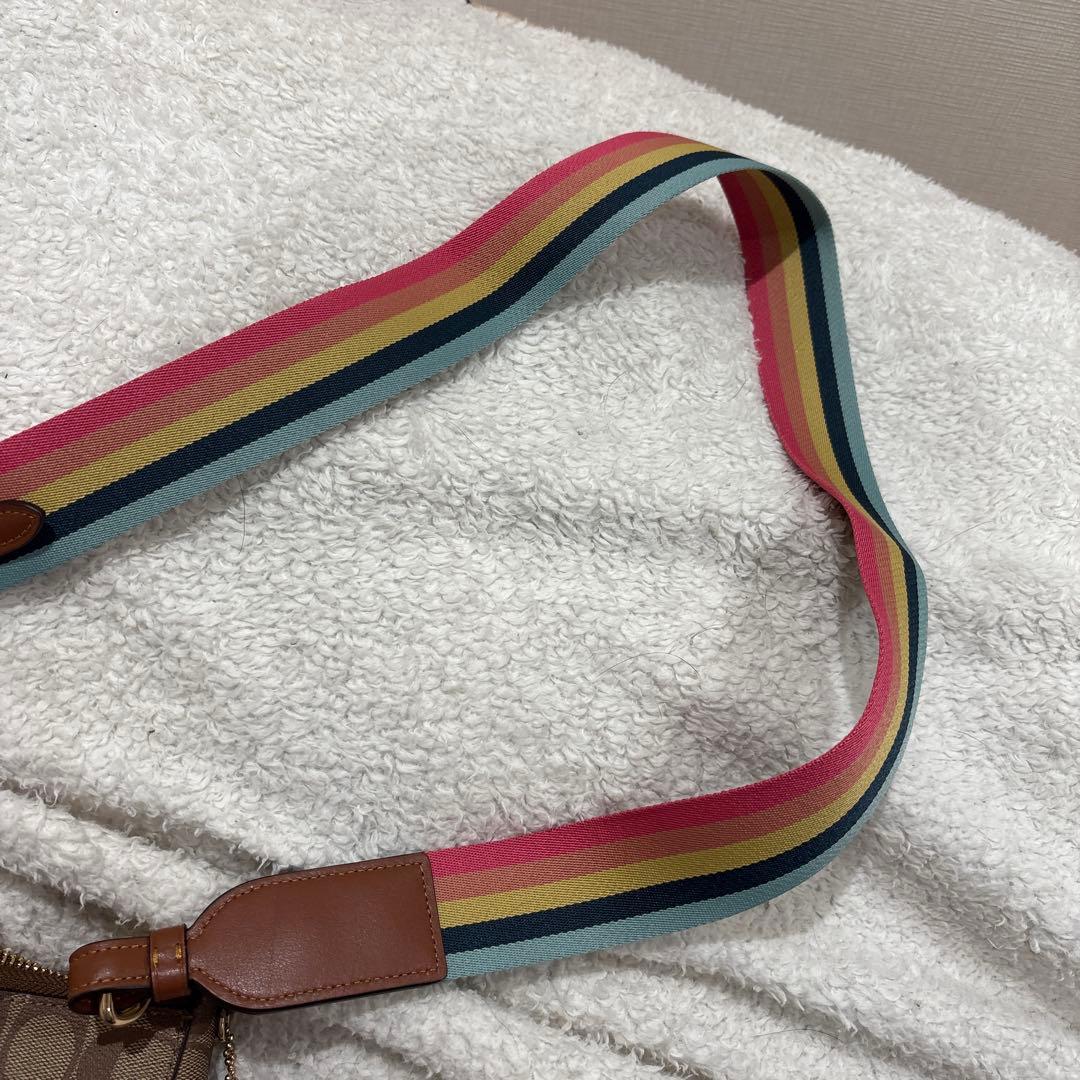 COACH ロゴ ショルダーバッグ ブラウン