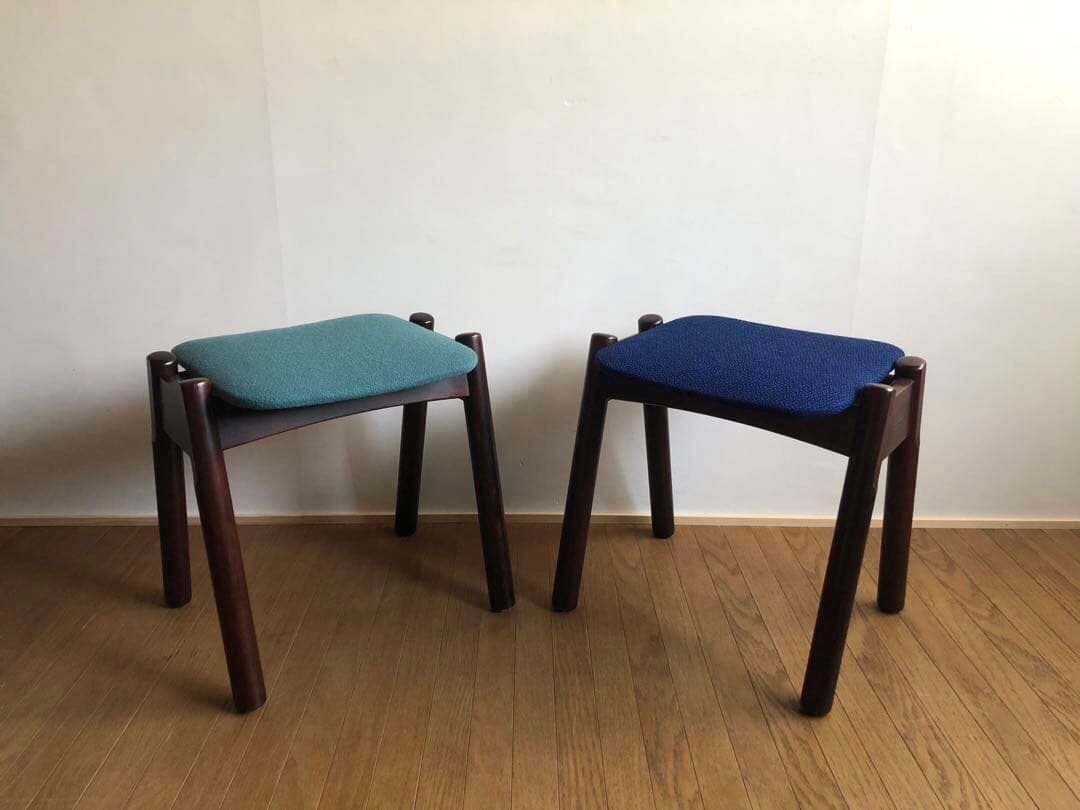 ヴィンテージ WINDS太平 スタッキングスツール2脚セット 飛騨家具 レトロ