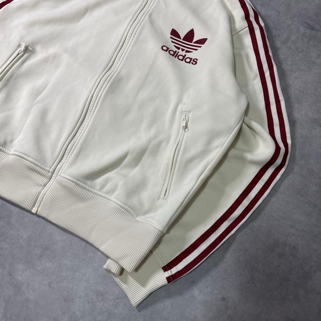 adidas 00s パーカー ジップアップ フーディ クリーム ベージュ XL