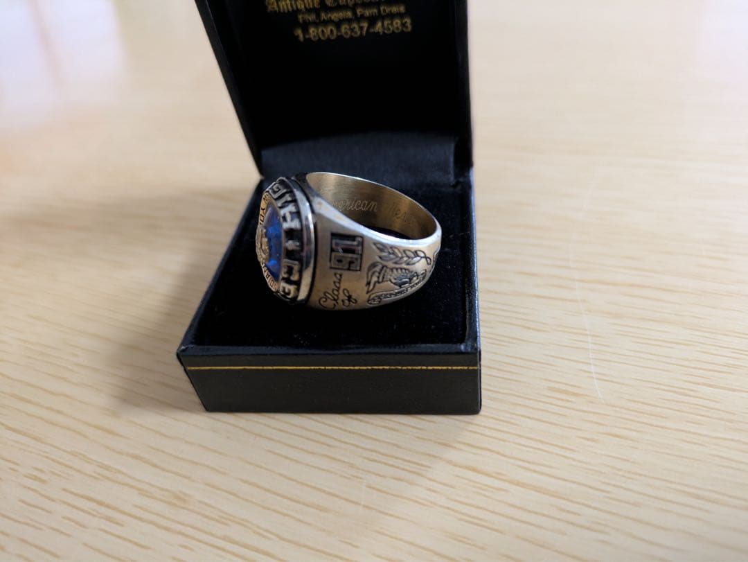 ◆激レア◆カレッジリング◆ブルー◆10金メッキ◆指輪22号◆メンズ