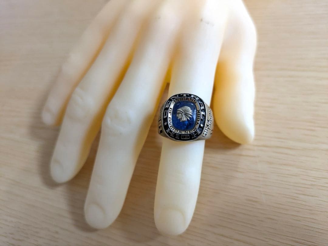 ◆激レア◆カレッジリング◆ブルー◆10金メッキ◆指輪22号◆メンズ