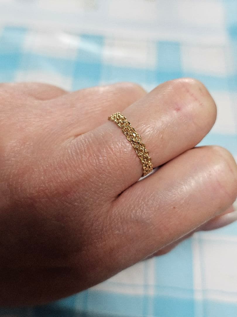 サ*ン様 最終値下げK18 ゴールド チェーンリング　専用箱付き　男女兼用