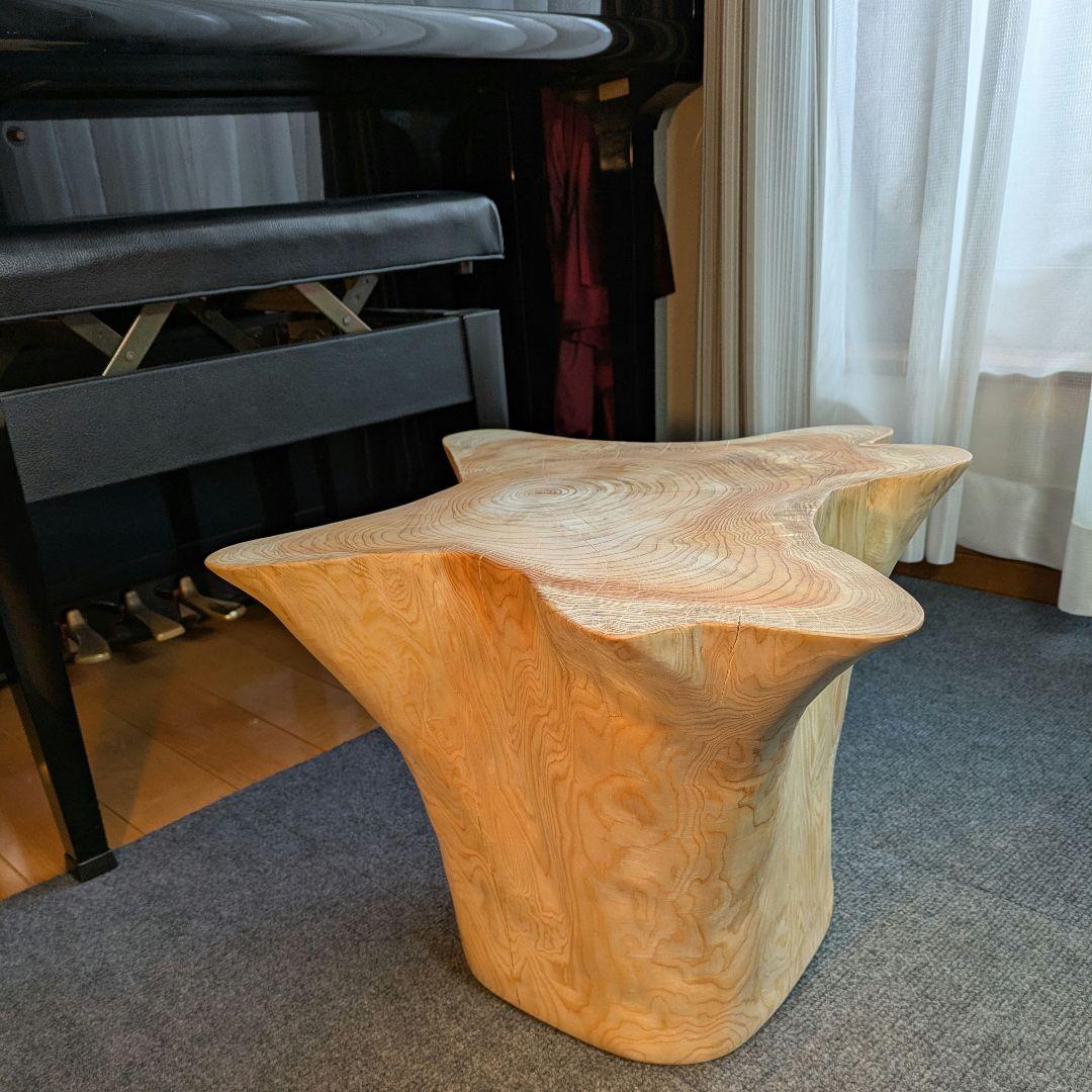 檜　切り株　丸太　椅子　スツール　テーブル　高さ約34㎝