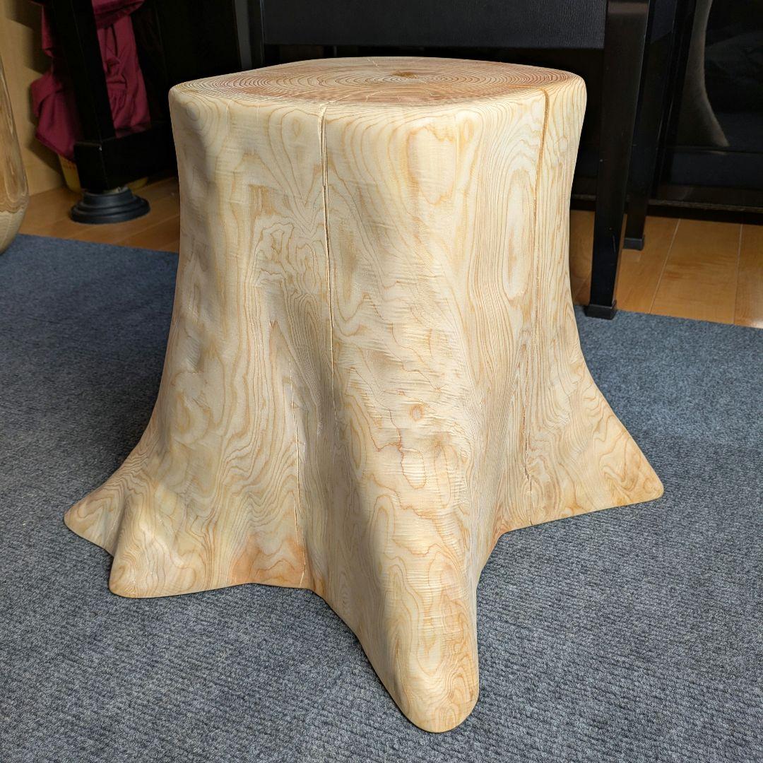 檜　切り株　丸太　椅子　スツール　テーブル　高さ約34㎝