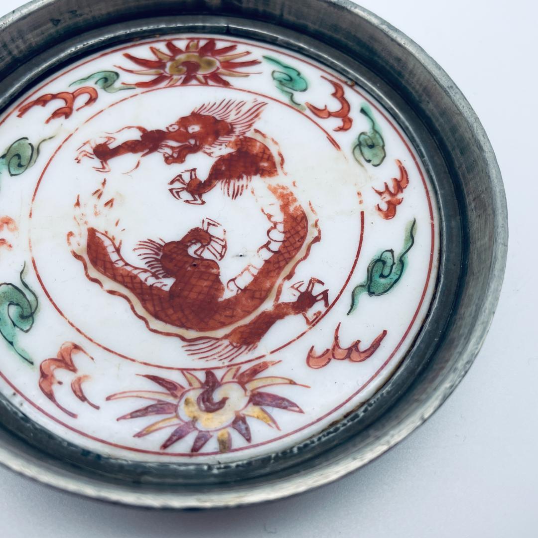 明】五彩 龍紋包錫 茶托 共仕覆 景徳鎮 中国美術 中国古玩 - メルカリ