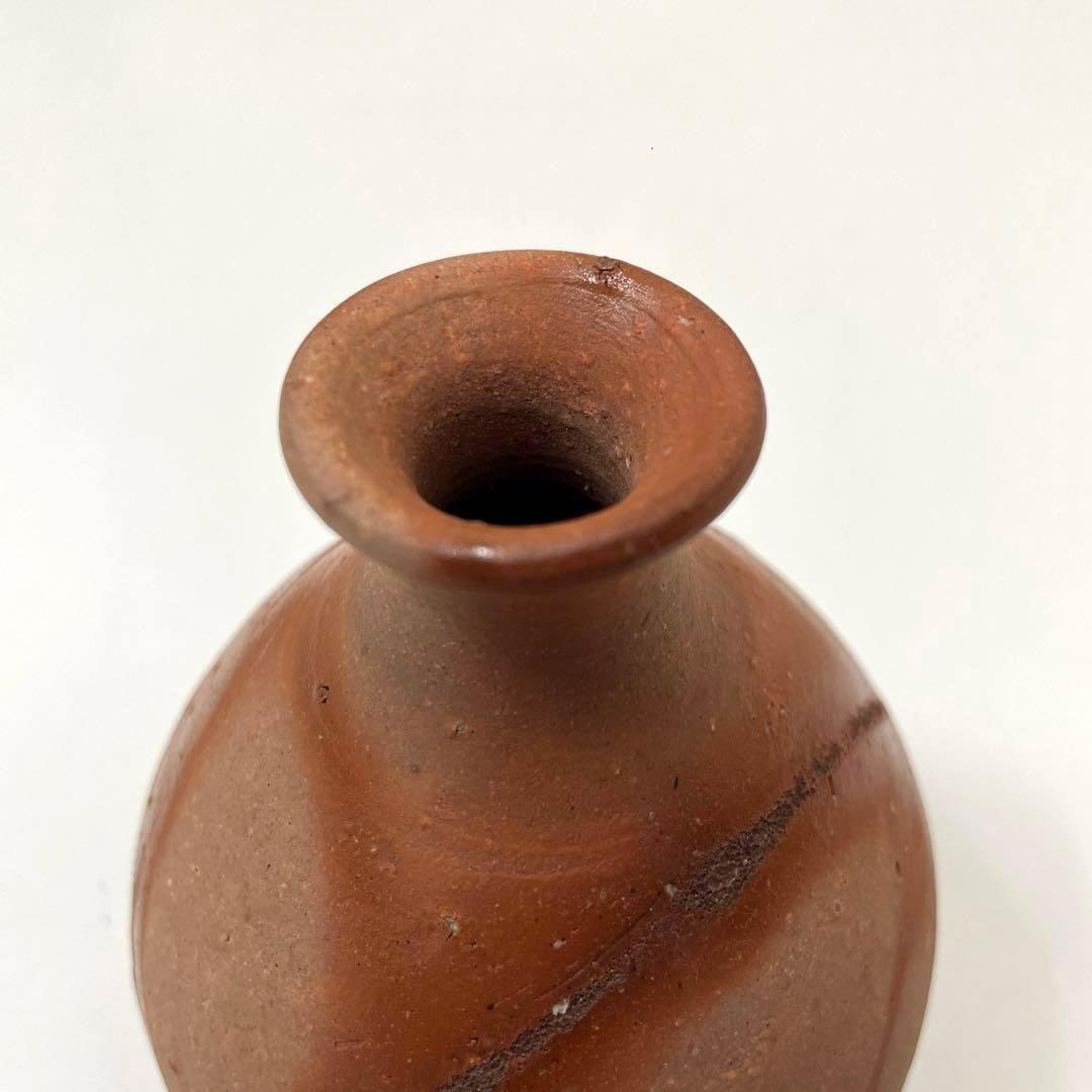 #XG251 陶芸家・酒器・備前焼・伊勢崎紳・緋襷・徳利・共箱・栞付