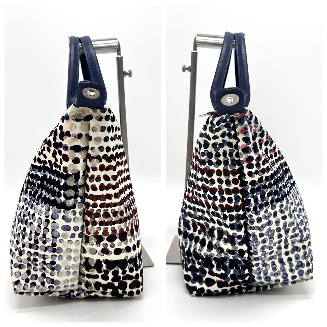 【美品】ロンシャン ル•プリアージュ M ショルダーバッグ2way ネイビー系