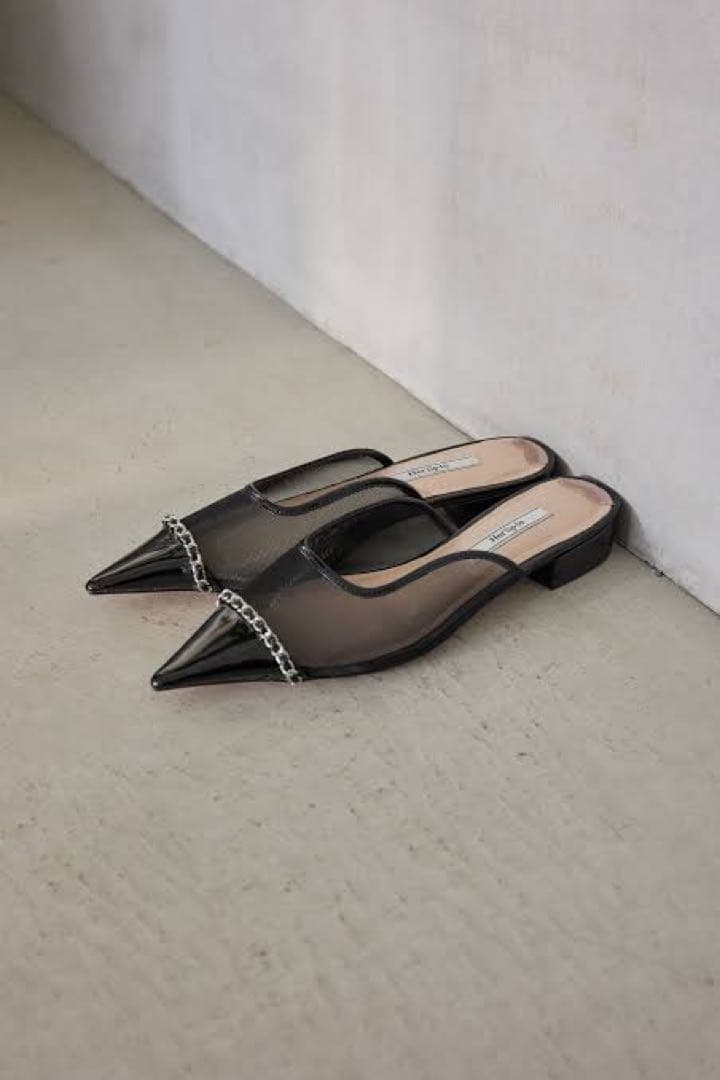 【新品未使用】 Organza Chain Mules 37 herlipto