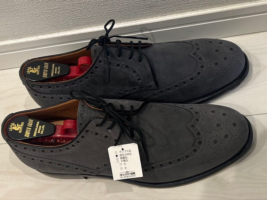 未使用品　スコッチグレイン 27.0cm EEE グレー　ウィングチップ