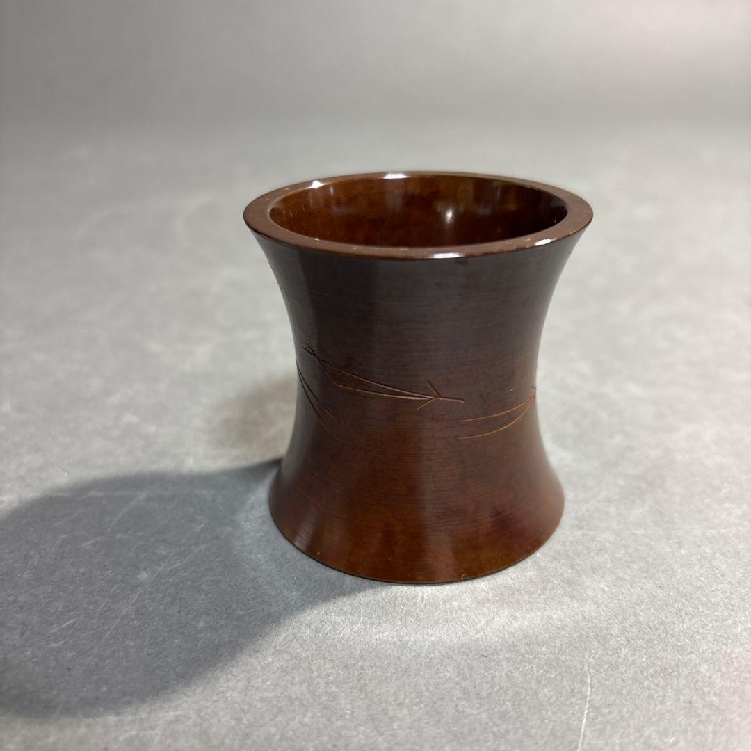 茶道具 人間国宝 角谷一圭 唐銅 松葉 蓋置 共箱