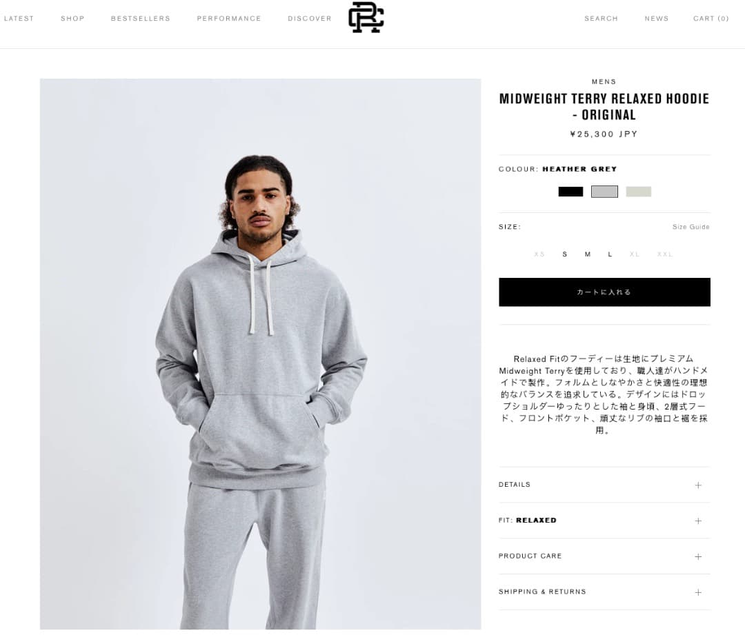 新品 REIGNING CHAMP プルオーバー フーディー