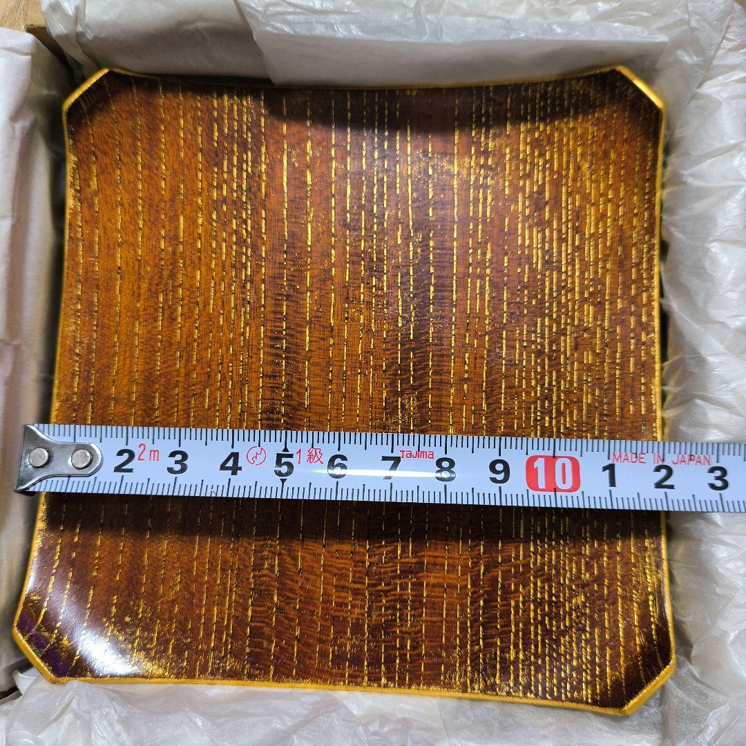 欅 杢目沈金 銘々盆