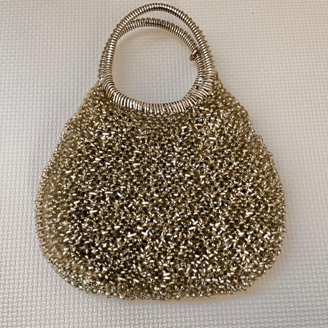 ANTEPRIMA アンテプリマ　袋付き　シルバー　ワイヤーバッグ　お花モチーフ