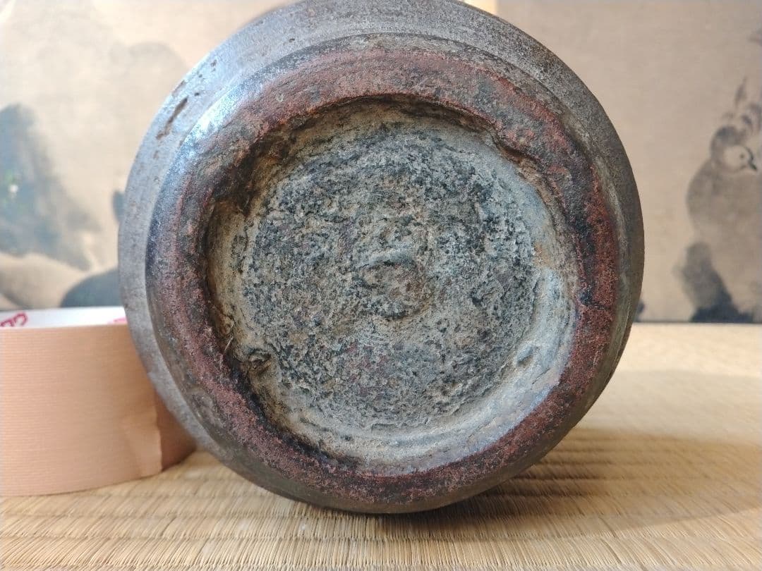 江戸時代前中期 武雄系唐津櫛目水指 壺 骨董 古美術 茶道具 花器