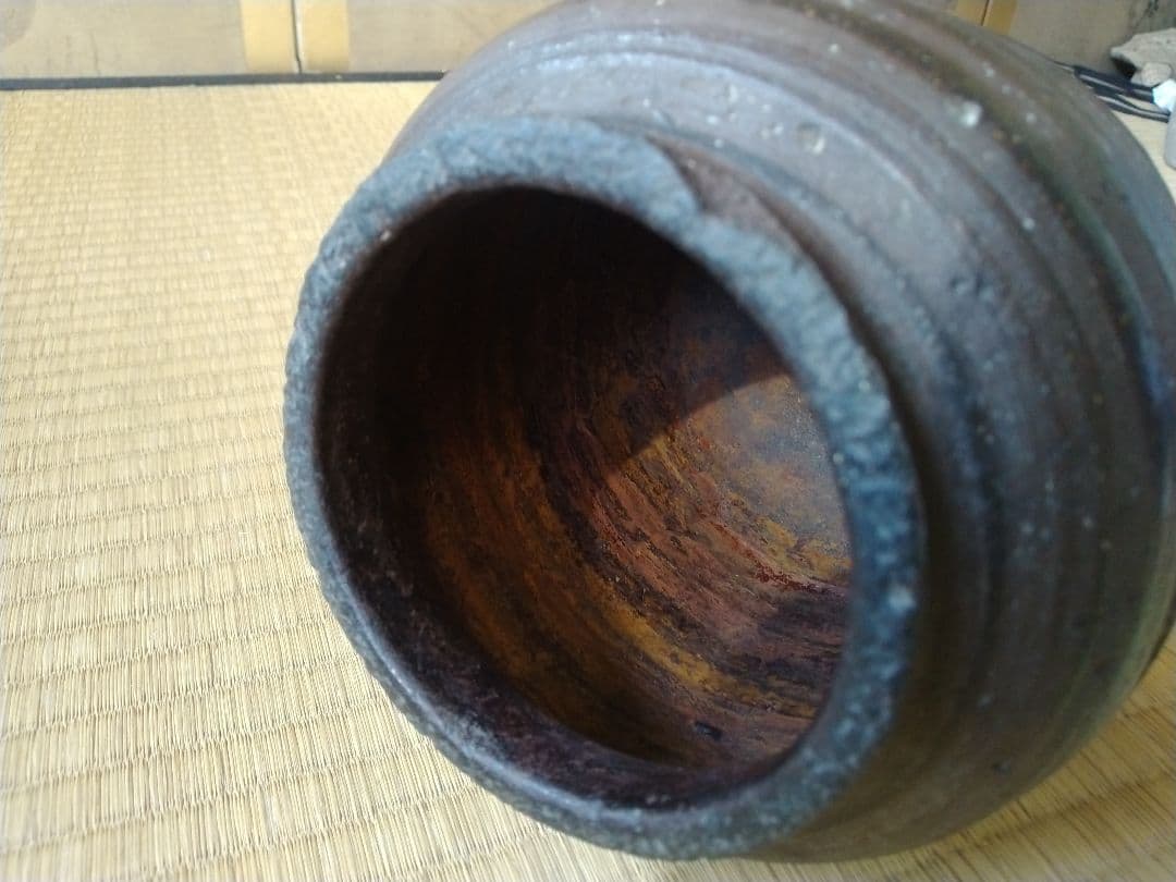 江戸時代前中期 武雄系唐津櫛目水指 壺 骨董 古美術 茶道具 花器 壺 古