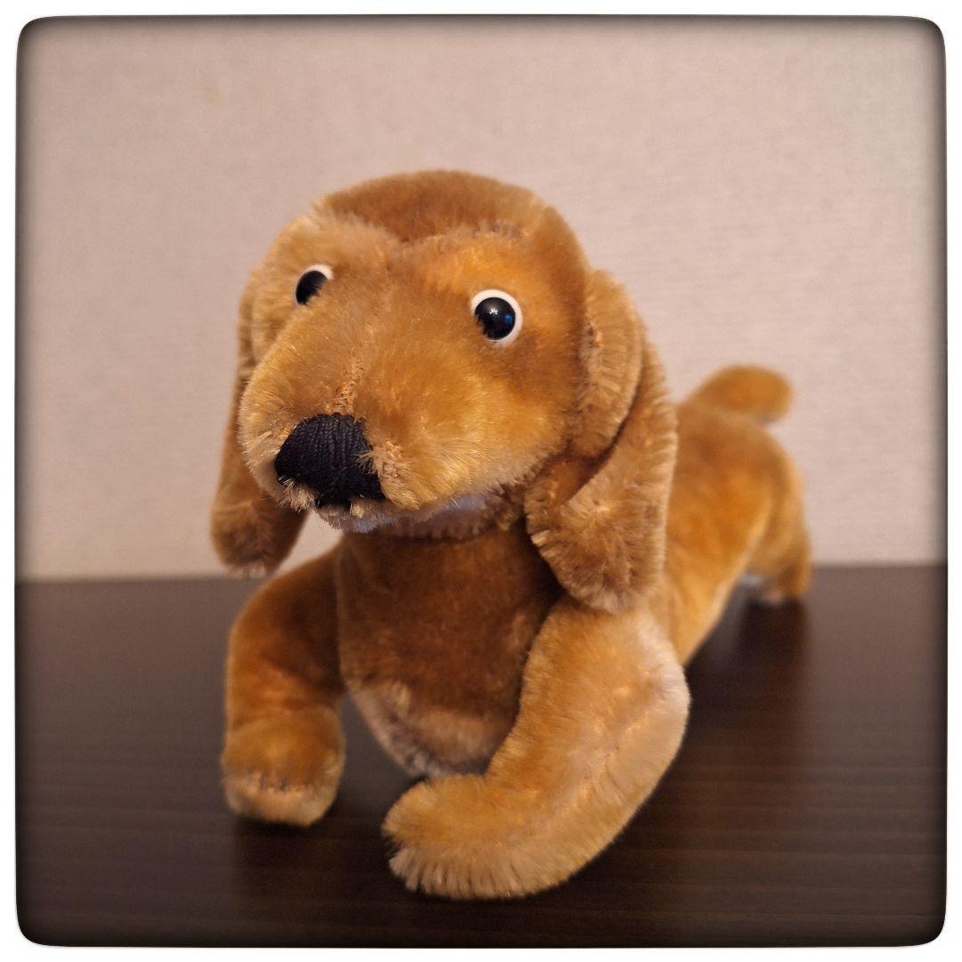 【ポンチ目 犬 ダックスフント】20cm フランス 犬 ヴィンテージ 茶色