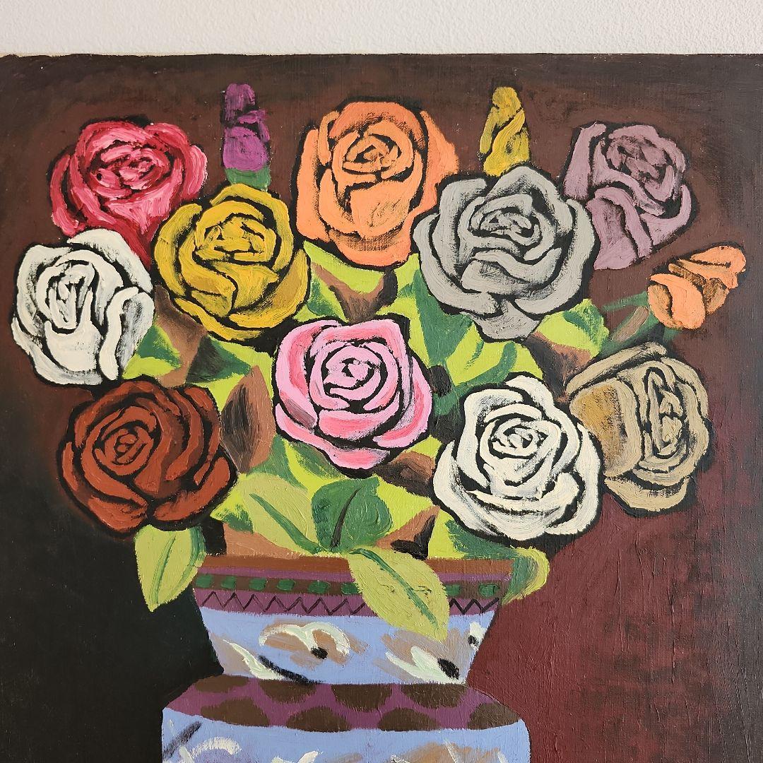 田渕眞兒油絵油彩画薔薇シリーズ花No.3-18-s