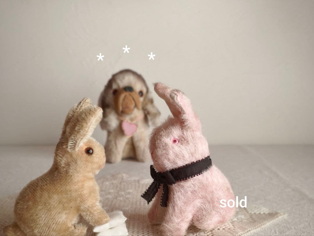 * vintage dog ♡ ハートのワンポイント キュートな ワンちゃん