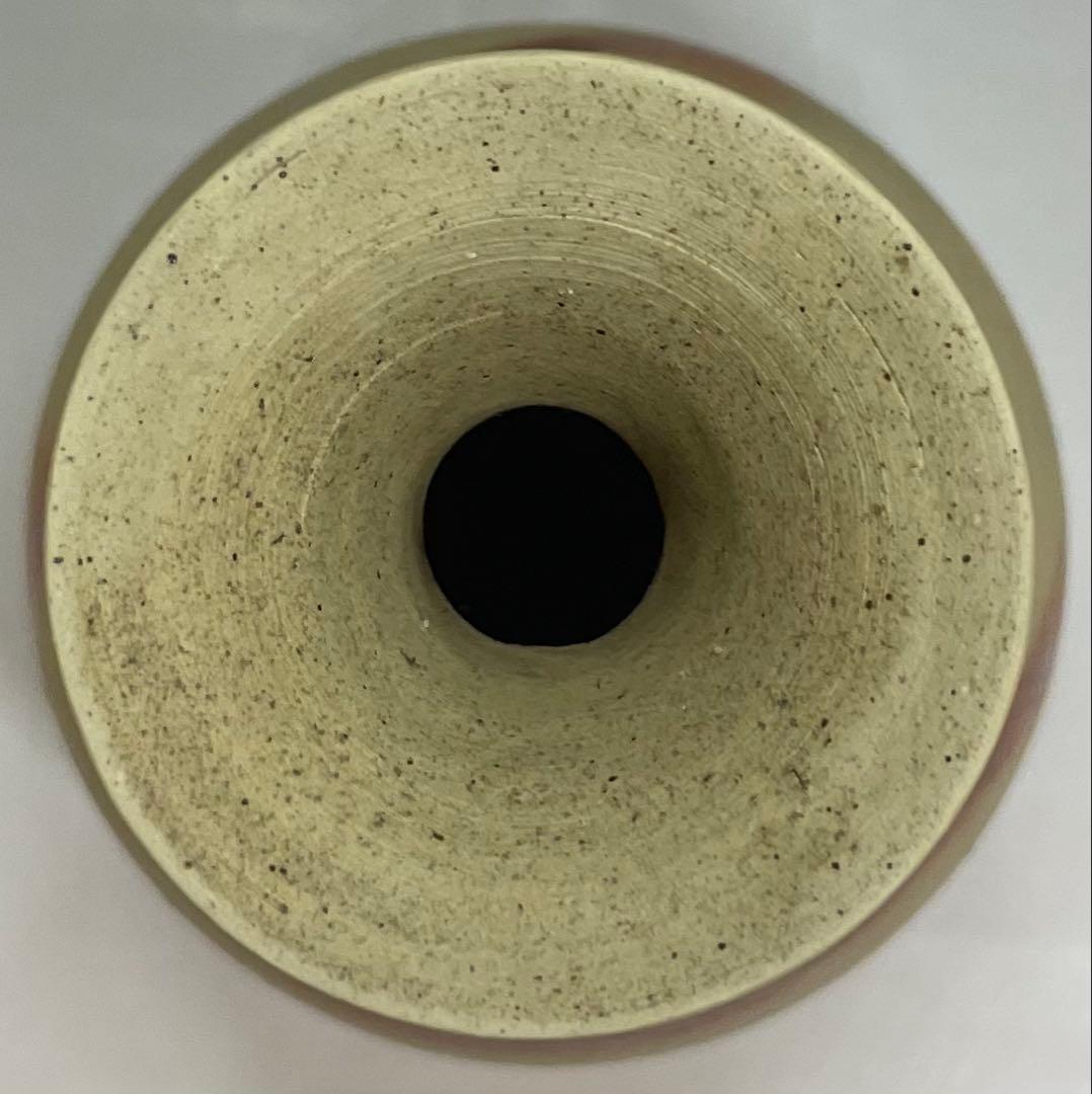 人間国宝 伊勢崎淳 緋襷花入 箱付(四方桟) U901