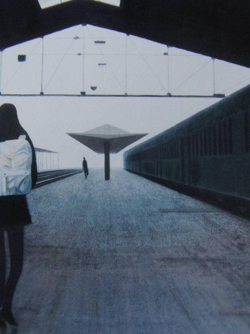 吉川俊夫、【オステルリッツ駅（パリ）】、希少な額装用画集より