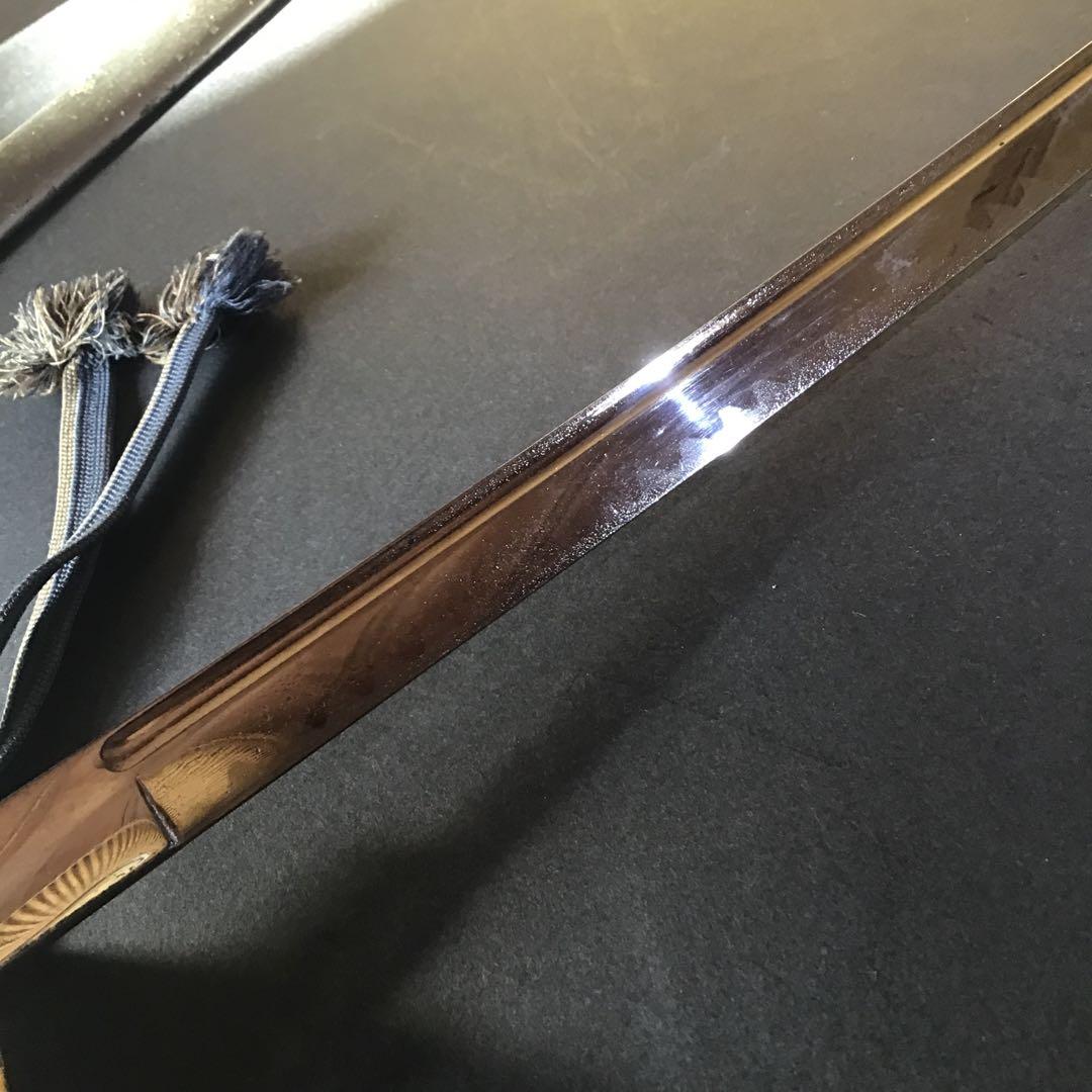 戦前昭和　指揮刀　丸ニ鷹の羽家紋　特注サーベル