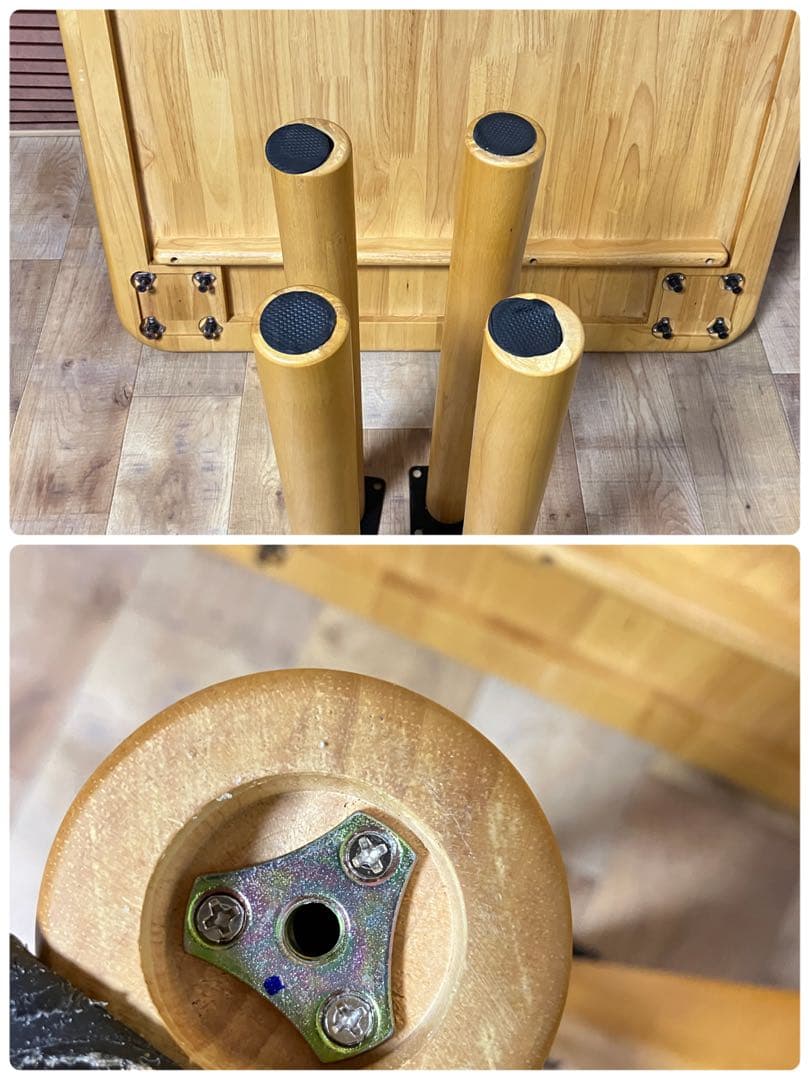 貞刈製作所　高齢者施設向け木製テーブル150cm長方形　4人掛け　テーブル　介護