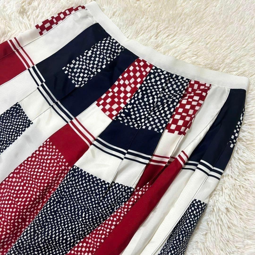 美品　サカイ　Sacai 白　チェック柄　プリーツ　キュロットスカート￼