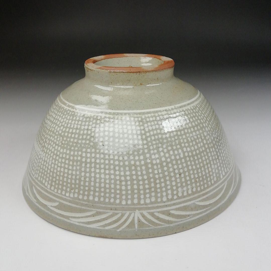 T434 茶碗 『三島手刷毛目 茶碗』『黃仁哲 作』 共箱 抹茶碗