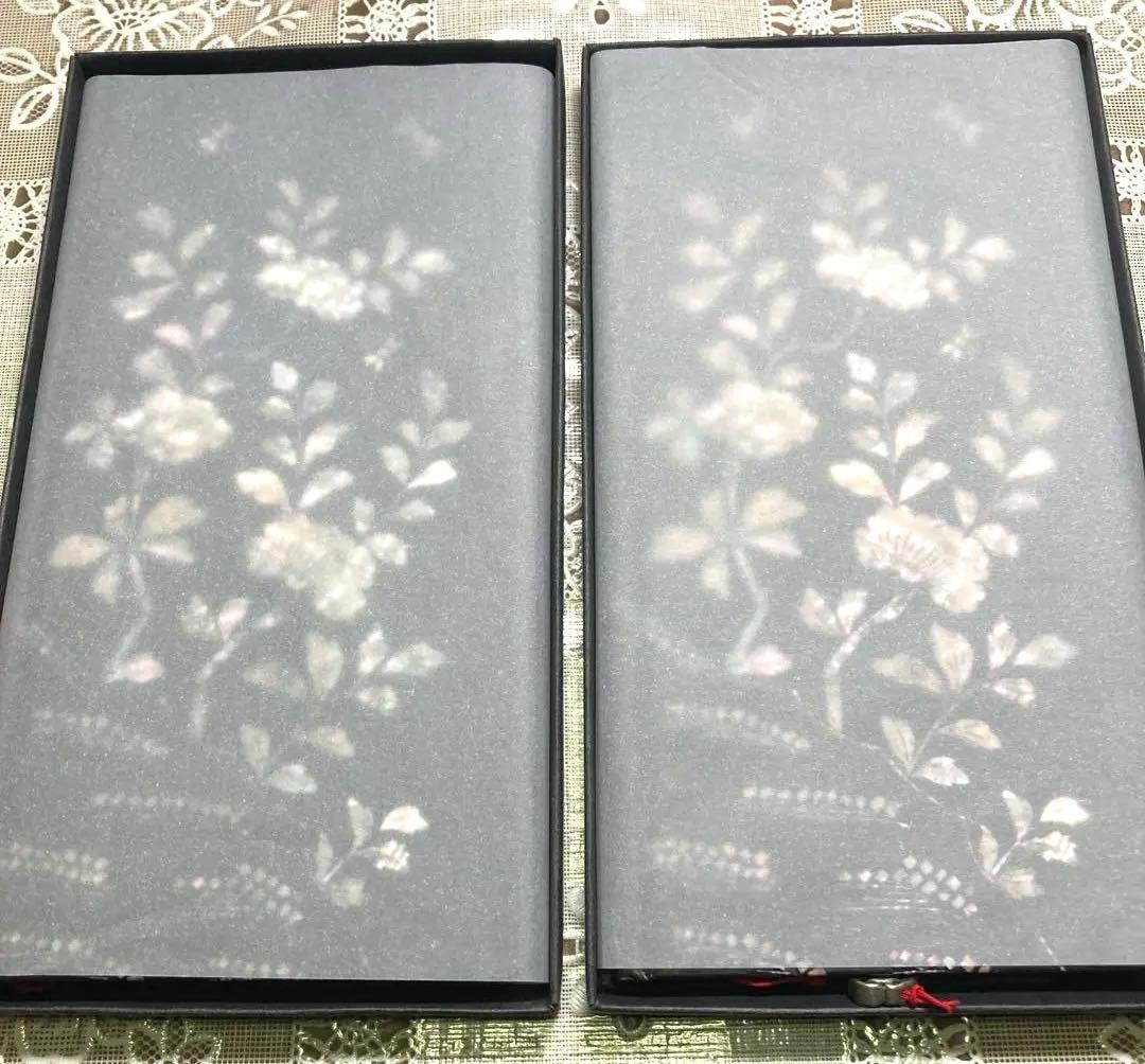 【新品】韓国国立博物館　螺鈿柄　メモ帳　手帳　韓国伝統工芸品　希少品　2冊セット