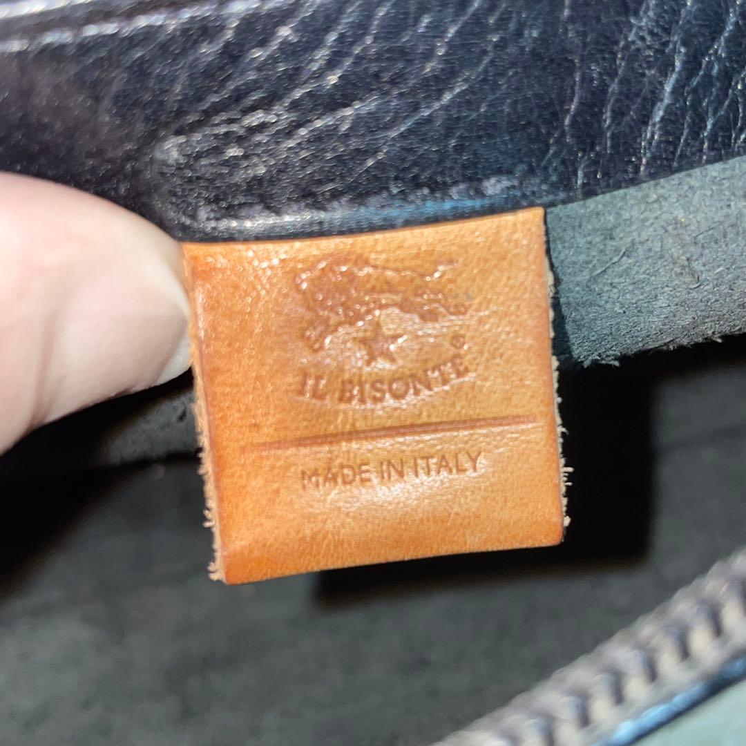 極美品✨イルビゾンテ 現行タグ ショルダーバッグ サコッシュ レザー ブラック