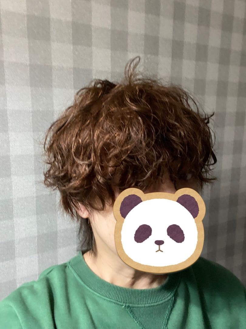 百合子ウィッグ　人毛　ショートパーマ