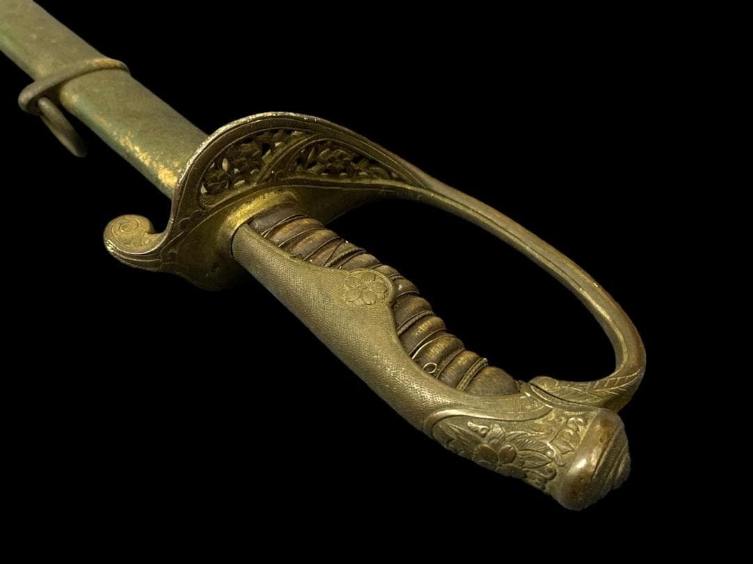 軍刀 指揮刀 模造刀 軍物 全長-約90.5cm 樋あり 旧日本軍