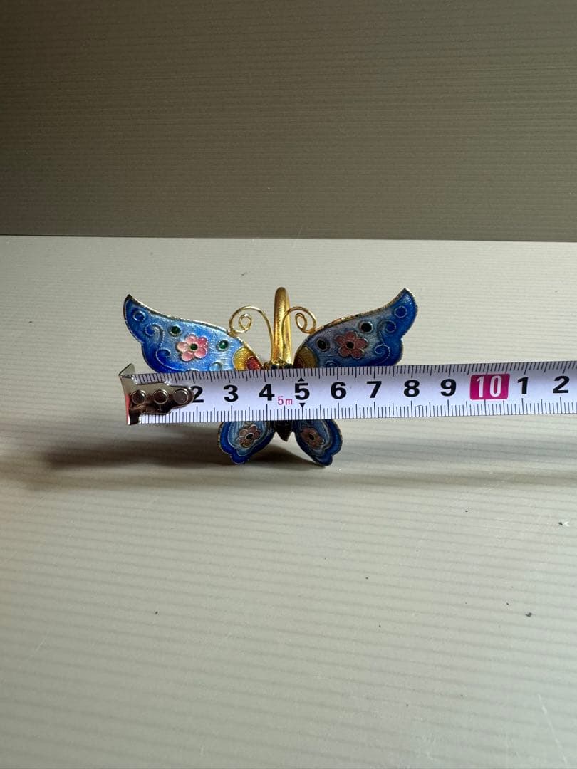 1563 金属工芸 蝶 飾物 6客