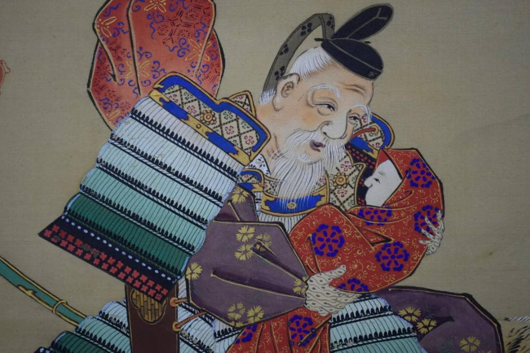 真作/喜多武一/極細色/神功皇后図/双幅/布袋屋掛軸HF-788