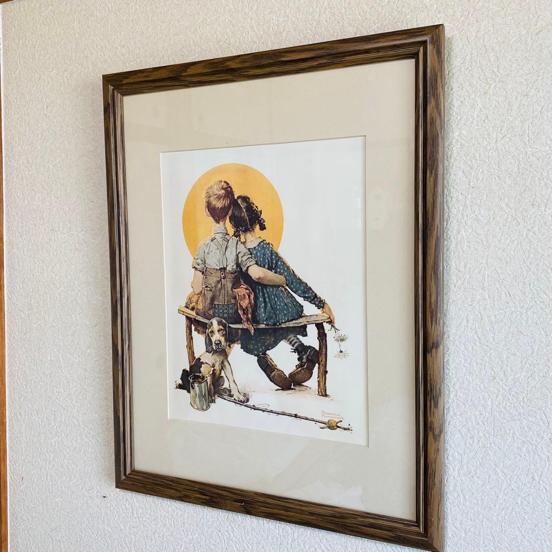 ノーマン・ロックウェル『小さな恋人達』 優美な額装レプリカ - メルカリ