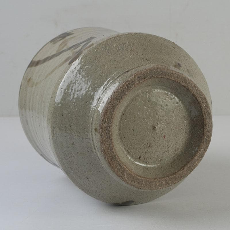 人間国宝 濱田庄司作 鐵絵花瓶 共布共箱 M R9136H