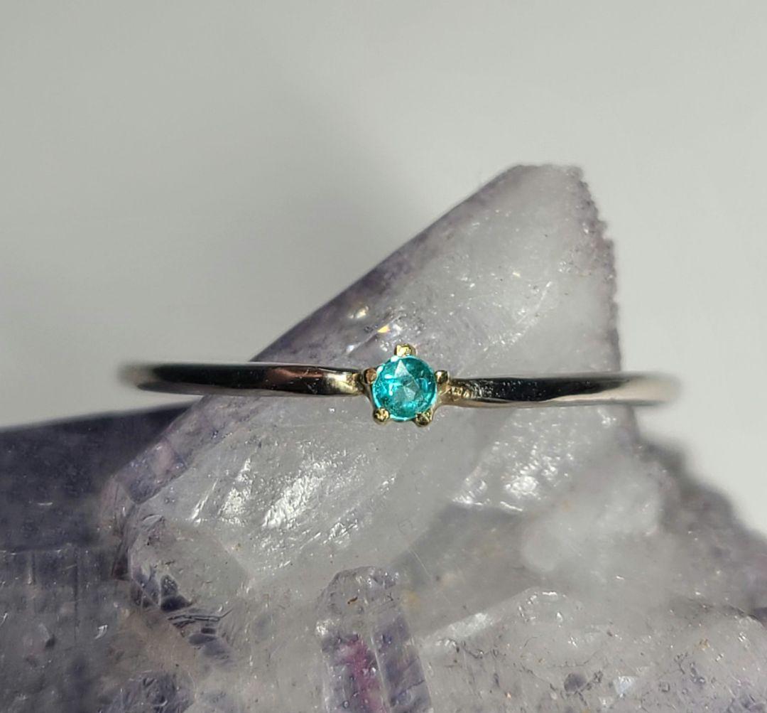 ビカビカネオン!!★ブラジルバターリャパライバトルマリン18金Ptリング★ ビカビカネオン!!☆ブラジルバターリャパライバトルマリン18金Ptリング