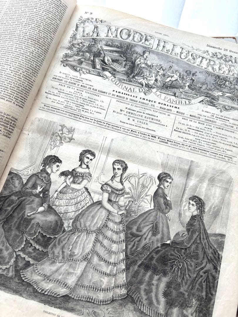 専用 フランス アンティーク ファッション雑誌 1869年 年鑑本 モード 洋書