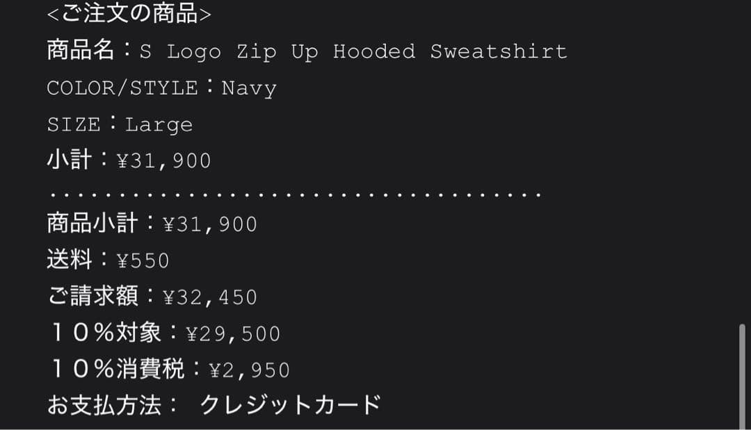 Supreme s logo zip up hooded ネイビー