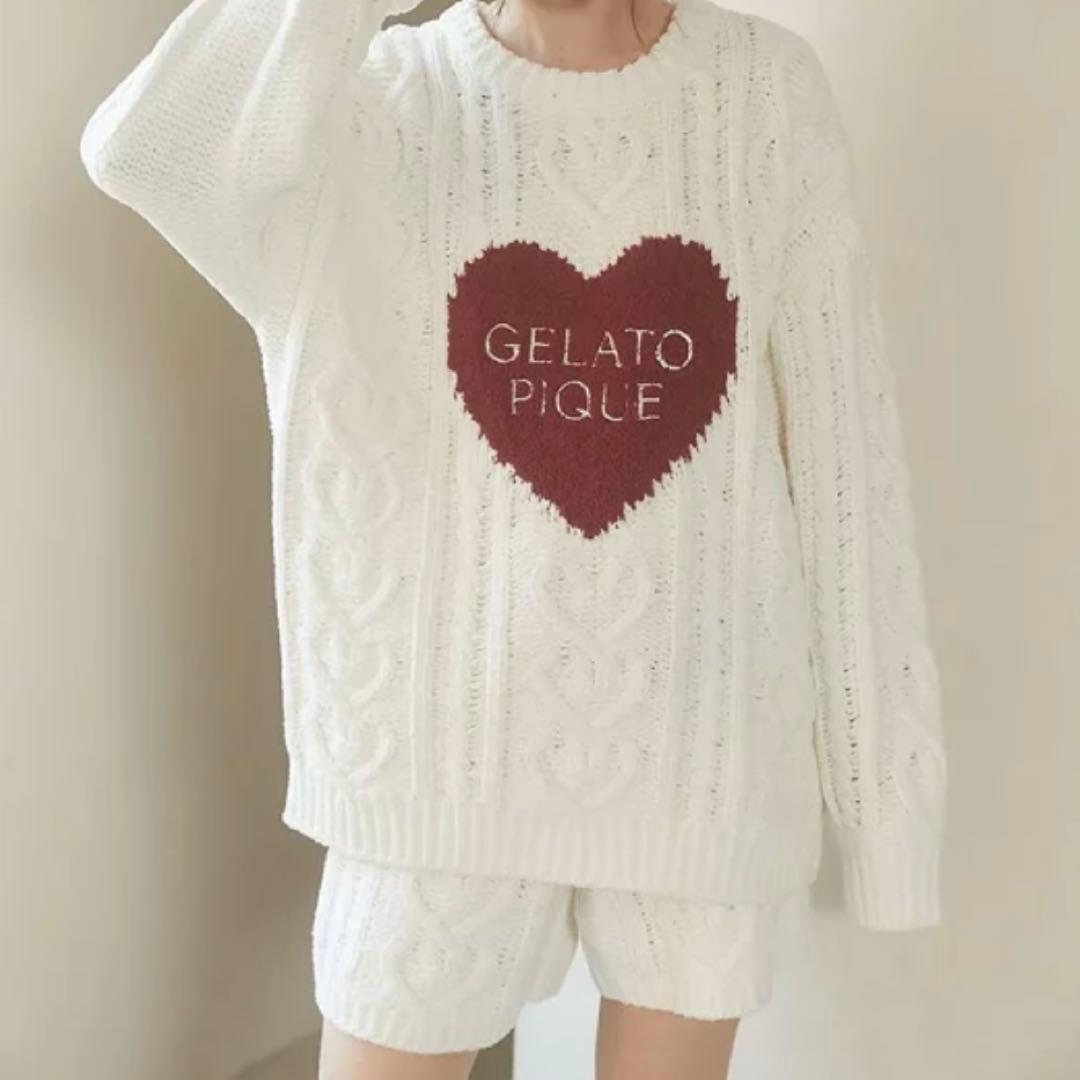 GELATO PIQUE ルームウェア ハートアランプルオーバー&ショートパンツ