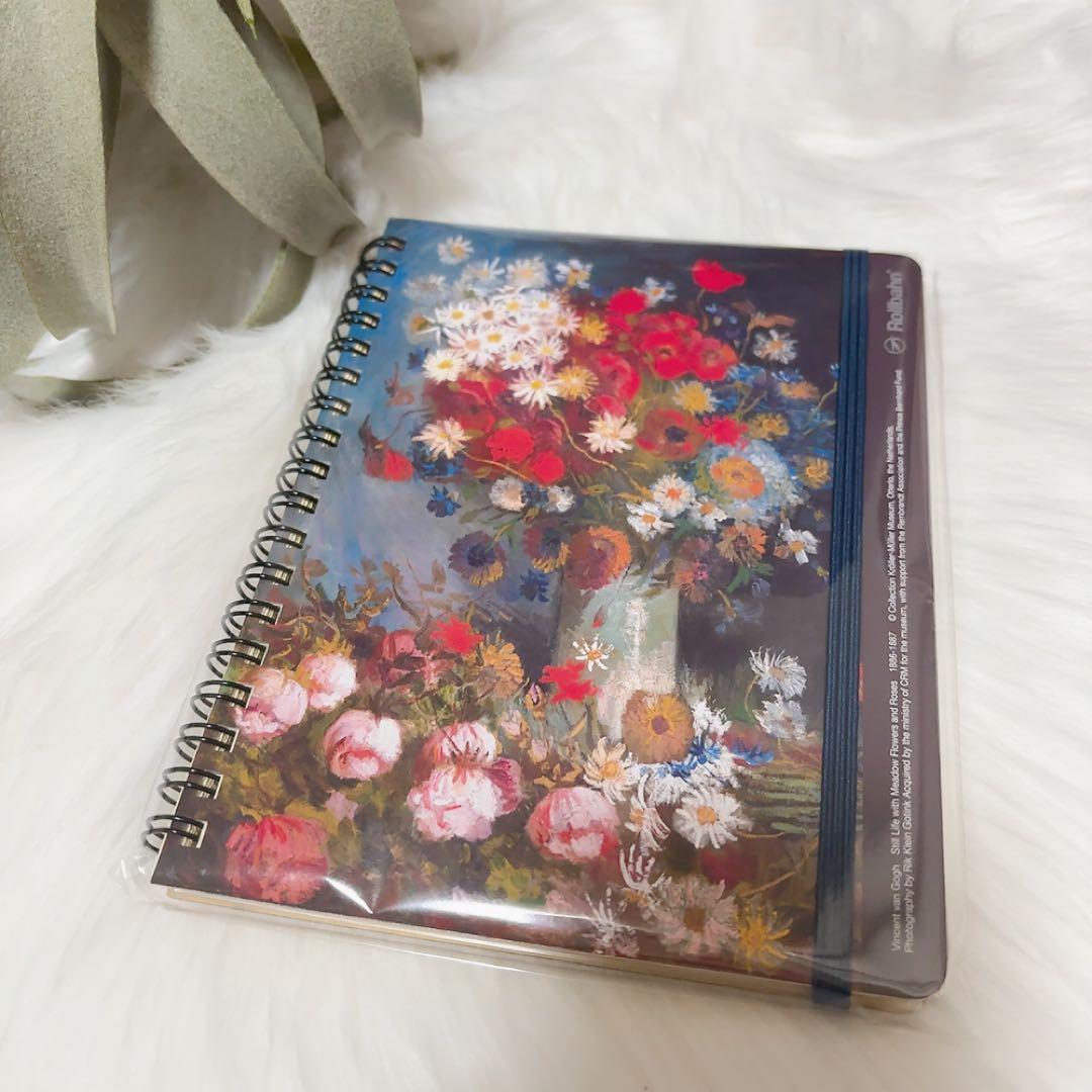 大ゴッホ展 ロルバーン ポケット付メモL 野の花とバラのある静物 新品