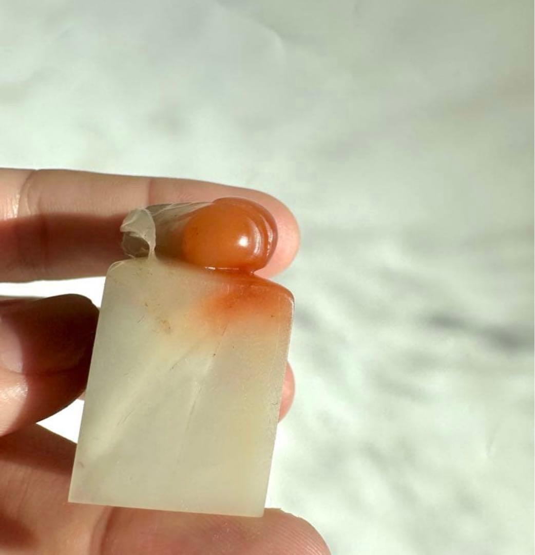 桃】 もも 美品 高級印材 篆刻 印石 ラオス 印石 水凍