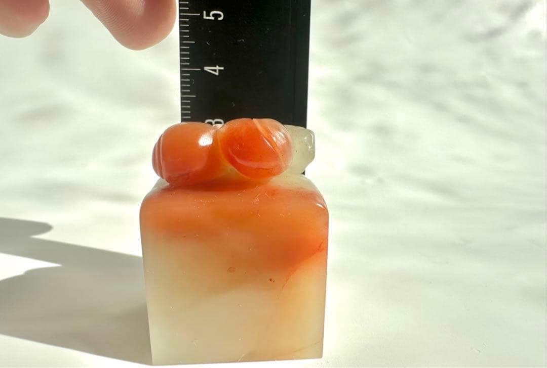 桃】 もも 美品 高級印材 篆刻 印石 ラオス 印石 水凍