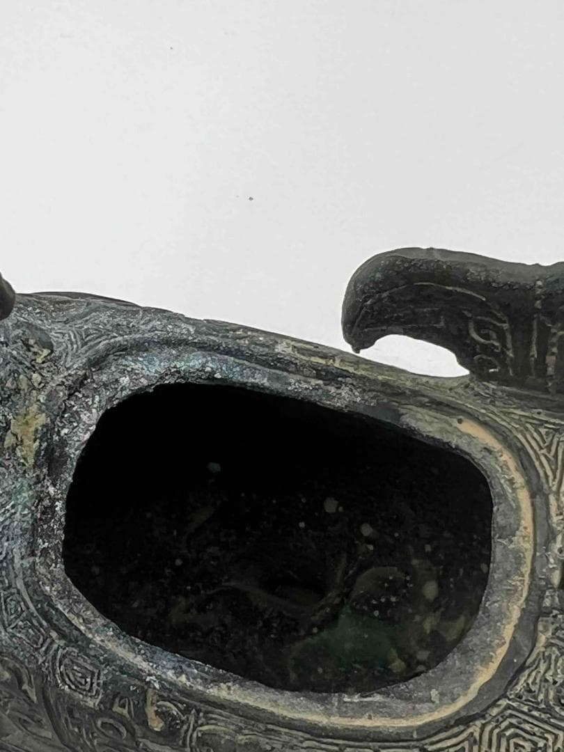 明時代 巴蜀青銅鳥型置物 鳥型蓋付き ブロンズ 極最工 古置物 (A-38