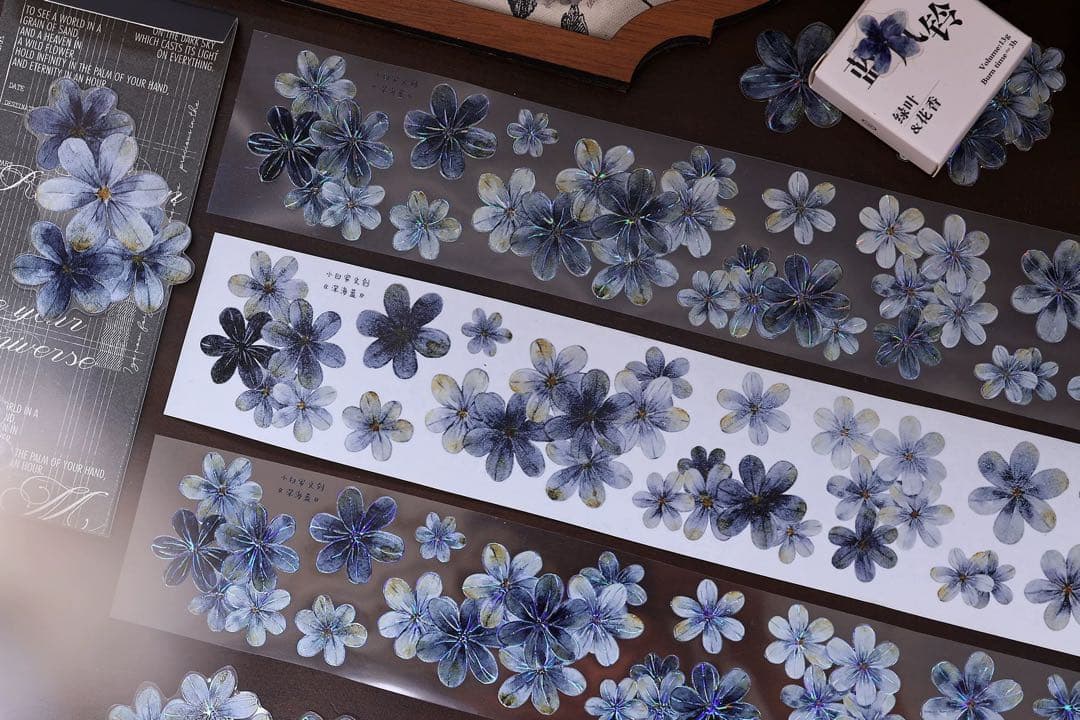 小白家文創《深海蓝》海外マスキングテープ　マステ 【2516】