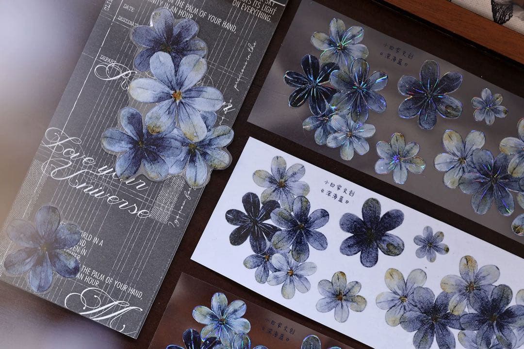 小白家文創《深海蓝》海外マスキングテープ　マステ 【2516】