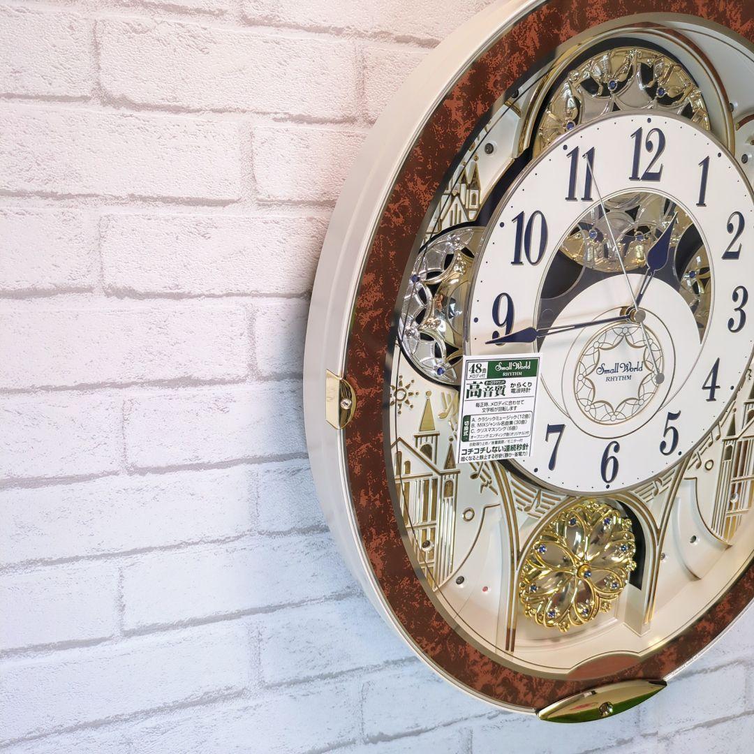 リズム掛け時計 スモールワールドノエルNS　8MN407RH23　からくり時計