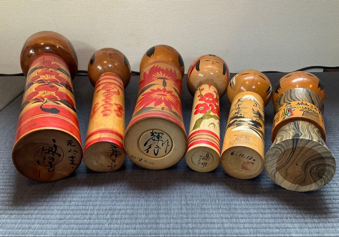 レトロ】こけし、布袋様の彫物 14体【体長 約15㎝〜45㎝】