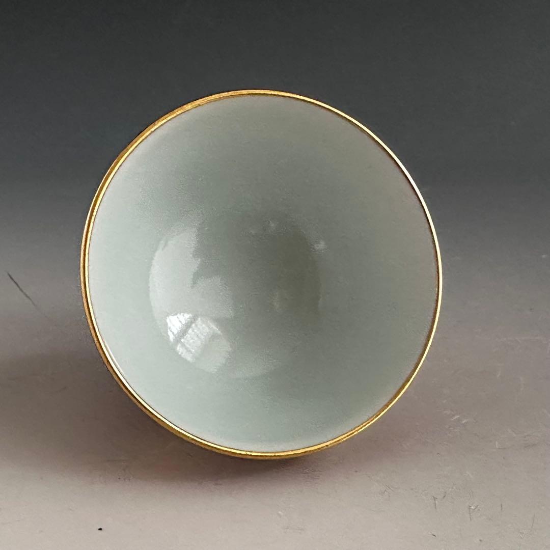 中国美術 青影 刻草紋 碗 茶道具伝来(K-RC995) 中国美術 青影 刻草紋